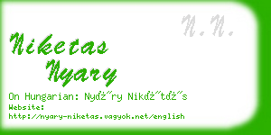 niketas nyary business card